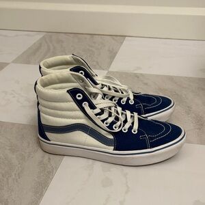 Vans Blue and White High-Top Sneakers